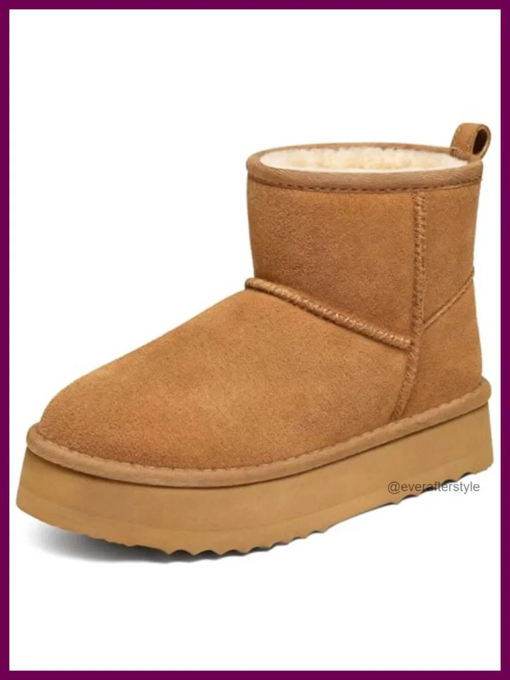 Genuine Suede Platform Mini Boots Fur Lined Winter Snow Boots Women